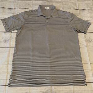 Peter Millar Summer Comfort Mens Size XL Polo Shirt Golf Gray White Striped